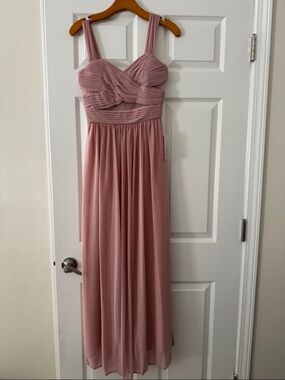 Birdy Grey - Elsye Rose Quartz - XS - Blush Pink Pleated Chiffon Maxi Dress